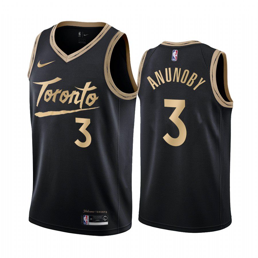 Men Toronto Raptors 3 og anunoby black city edition 2020 nba jersey